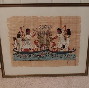 Vintage framed Egyptian art print